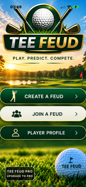 Tee Feud app home screen
